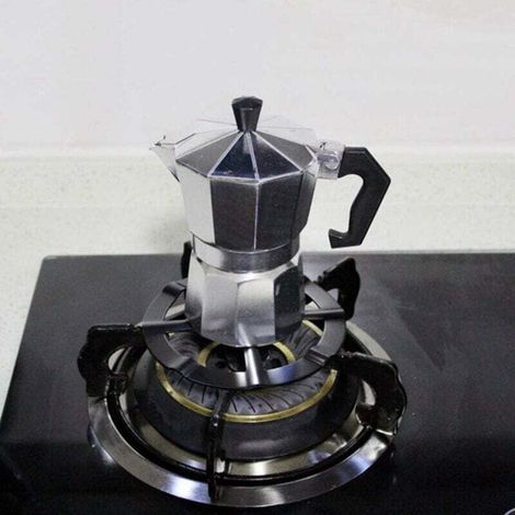 Set di 2 tappi terminali per fornelli a gas - A forma di croce - Per fornelli a gas - Supporto per pentola - Griglia - Anello di supporto per macchina da caffè espresso, caffettiera, forno e cucina (1/4)