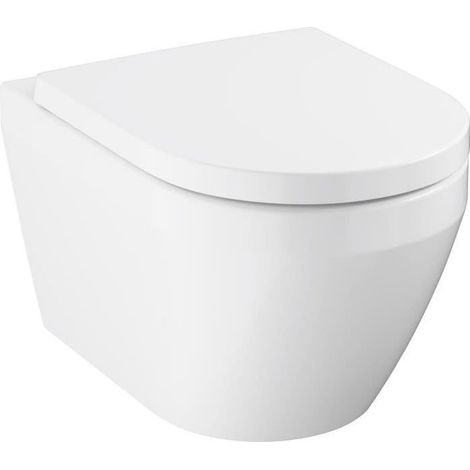 Set WC compact suspendu GROHE Euro Ceramic 102 485 SH00 blanc, sans bride, chasse Triple Vortex, sortie horizontale (1/5)