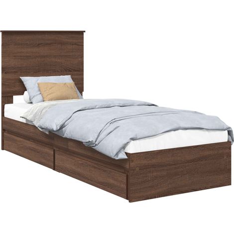 Maison Exclusive - Letto con Contenitore con testiera Rovere Marrone 75 x 190 cm