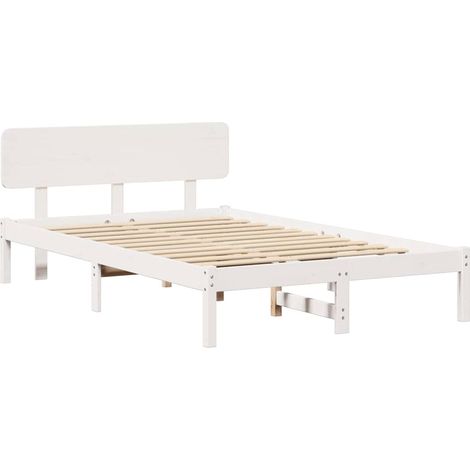 Lit double,Lit adulte,Cadre de lit avec tête de lit Blanc 140 x 190 cm CFW5610057 (1/5)