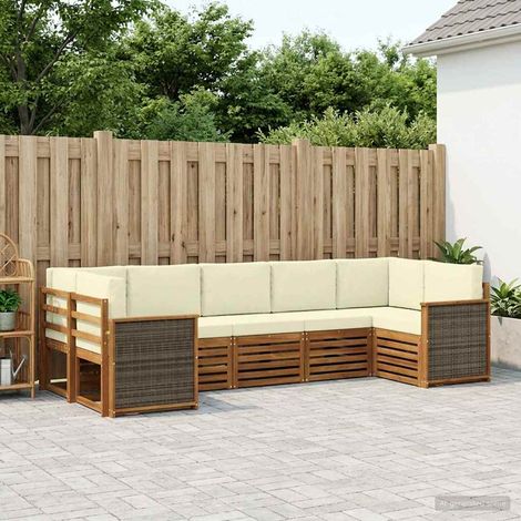 Teenpull – Outdoor-Sofagarnitur 6 Stk. Natur und Creme (1/5)