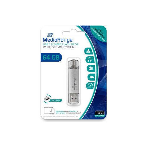 MediaRange USB-Stick de 64 GB USB 3.1 combo, MR937