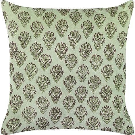 Dekokissen RUNGIA Samtstoff 45 x 45 cm Grün Blumenmuster (1/5)