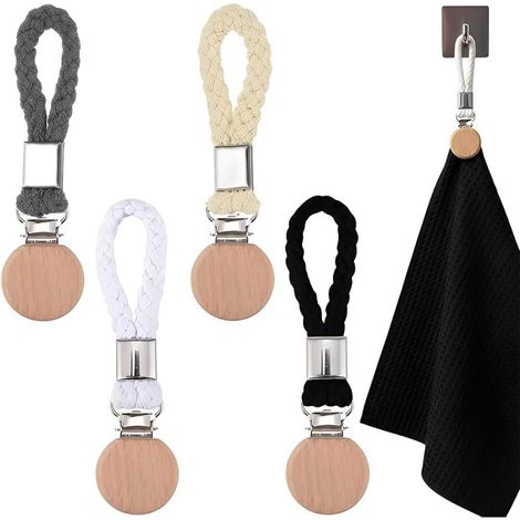 4 unités Pince À Serviette Crochet Torchon Porte Accroche Serviette Salle De Bain Accroche Torchon (1/4)