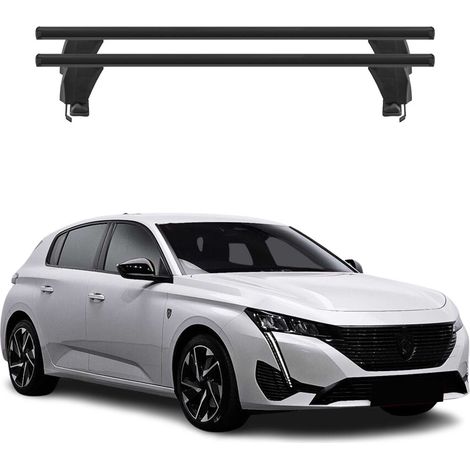 OMAC Dachträger Querträger Alu für Peugeot 308 III 2021-2026 – Abschließbar – T-Nut – City-Crash-getestet – Max. 50 kg Schwarz (1/5)