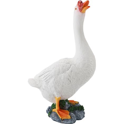 Statue d'oie, Figurine d'animal de ferme, Sculpture en résine, ornement de jardin pour extérieur, cour, Patio, pelouse, décoration Style 2 (1/5)
