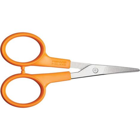 Fiskars – Ciseaux courbés ambidextres 10 cm – Lames en acier inoxydable – Précision pour découpes complexes – Ergonomie anneaux moulés (1/6)