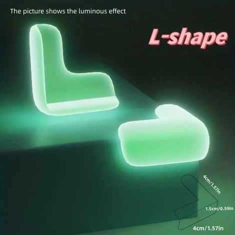 SABIR 5 pièces protecteurs d'angle en silicone lumineux, protections d'angle de table, pare-chocs de coussins qui brillent dans le noir, housses de sécurité en silicone pour les coins pointus des meub (1/5)