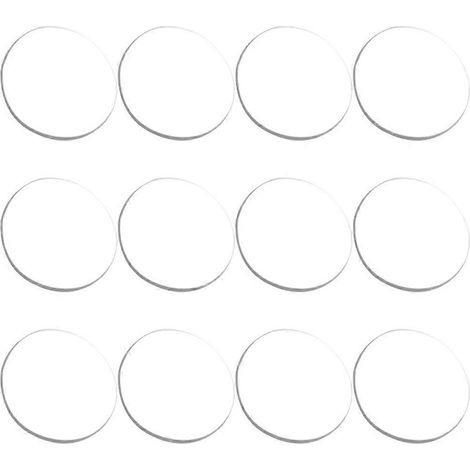 Lot de 12 patins anti-vibrations pour table en verre, rondelles et couvercles en verre.-2.5X2.5cm-Transparent
