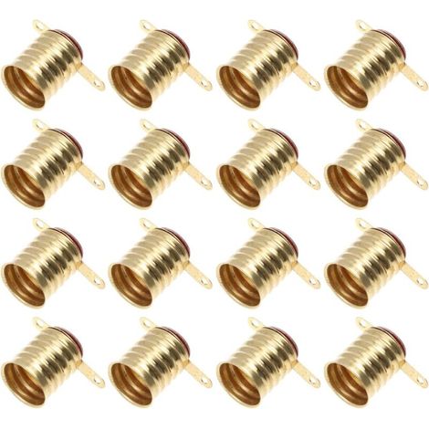 E10-Glühbirnenfassung: 25 Stück E10-Adapter für kleine elektrische Glühbirnen, komplett aus Bronze, mit Schraubsockel für Schule, Labor und elektrische Schaltungen (1/5)