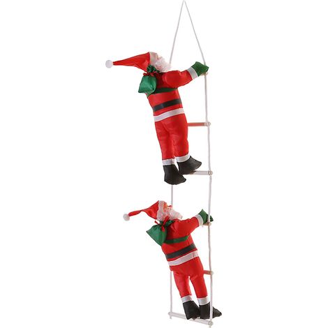 Weihnachtsdekorationen, Weihnachtsmannleitern, Fensterdekorationen - Weihnachtsmannleiter für zwei Personen, 30 cm lang (zwei)