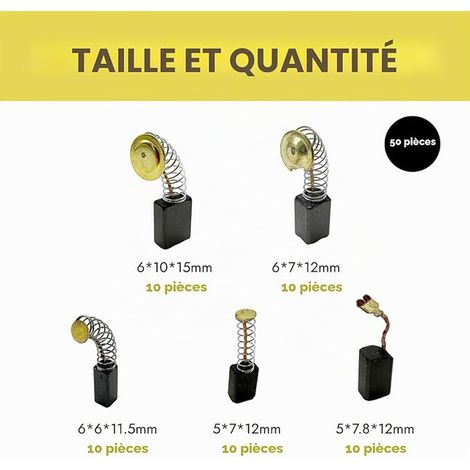 Balais de Charbon Moteur Électrique Scies Circulaires Perceuses Meuleuses (1/4)