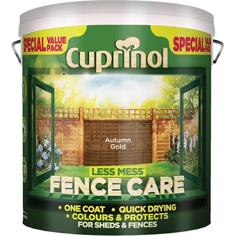 Cuprinol 5194067 Less Mess Fence Care Autumn Gold 6 litre CUPLMFCAG6L