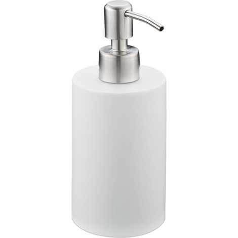 Dispensador de jabón elegante baño 16,5 x 7 x 8 cm dosificación precisa estilo contemporáneo en piedra artificial gris 130009164 (1/5)