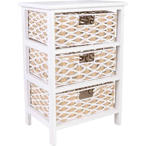 Cajonera de madera blanca 40x29x58 cm (1/5)