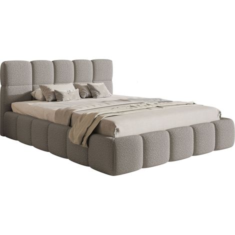 Selsey CLOUDY - Lit rembourré - 160x200 cm - gris boucle (1/5)