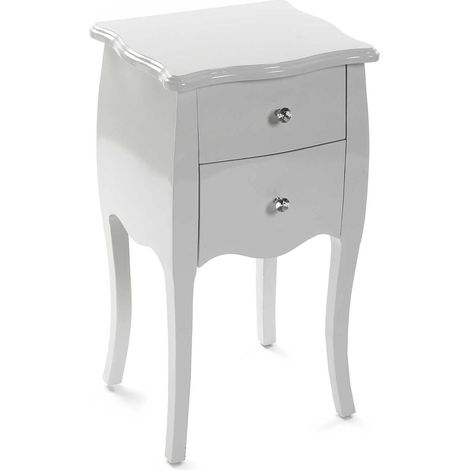 Table de Chevet Petite Table Décoration ou Table d'appoint pour la Chambre ou Le Salon Meuble Rangement, avec 2 tiroirs, Dimensions (H x l x L) 71 x 35 x 40 cm, Bois, Couleur: Blanc (1/5)
