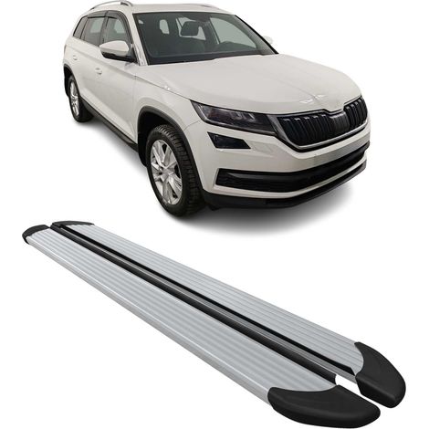 Marchepieds Latéraux pédale pour Skoda Kodiaq 2017-2023 Argent Aluminium 2Pcs