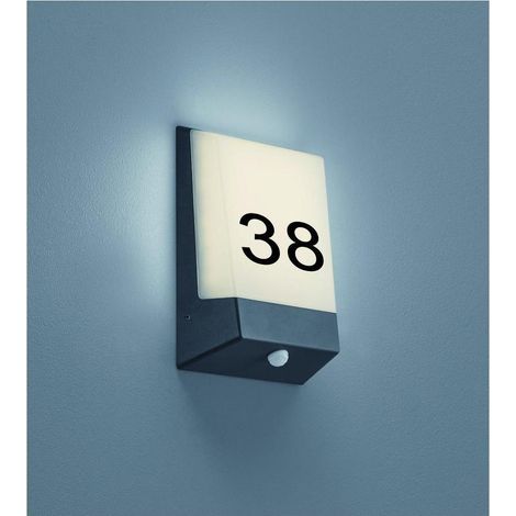 LED Hausnummernleuchte KASAI Anthrazit mit Dämmerungssensor, Höhe 21cm (1/5)