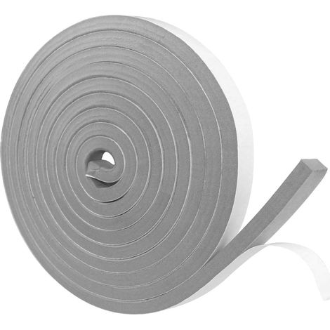Joint Isolation pour Porte Fenêtre, Joint Adhésif en Mousse Caoutchouc, 12mm(l) x12mm(H) x4m(L), Résistant aux Intempéries, Anti-Collision, Isolation, Gris (1/5)
