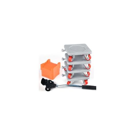 Déménageur mobile 8 pièces, transporteur de meubles à roulettes, charge utile 500 kg (gris) (1/5)