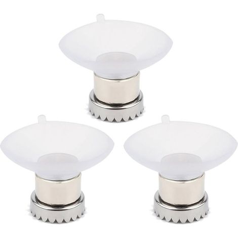 Confezione da 3 portasapone magnetici con ventose, facili da installare, dal design compatto e montabili a parete. (1/5)