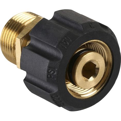 Kaelt - Adaptateur pour nettoyeur haute pression, filetage femelle métrique M22 15 mm vers connecteur filetage mâle M22 14 mm, 4500 PSI (1/3)