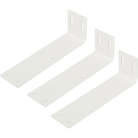 3 Stück Montagewinkel 200 x 60 x 50 mm Stahl weiß lackiert Wandkonsolen inkl. Montagematerial Regalkonsolen Regalwinkel Montagebeschläge von SOTECH