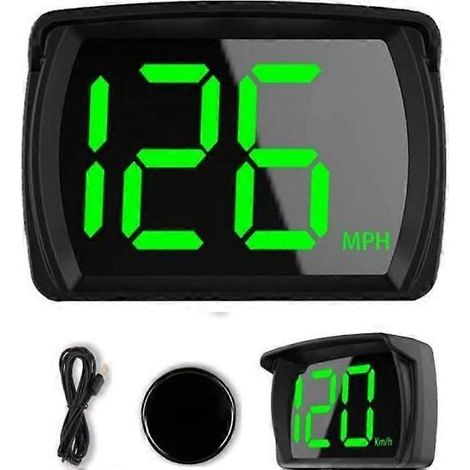 Shkalacar Car HUD (affichage tête haute) avec compteur de vitesse numérique GPS KM/H/MPH et grand écran LED pour voiture, camion, SUV et moto (1/5)