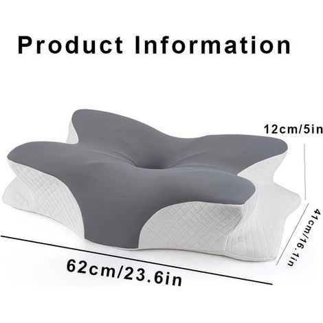 Cuscino ergonomico a forma di farfalla in memory foam per il collo, effetto ghiaccio, traspirante e confortevole, cuscino ortopedico ergonomico di supporto per il collo per la sindrome del tunnel carp (1/3)