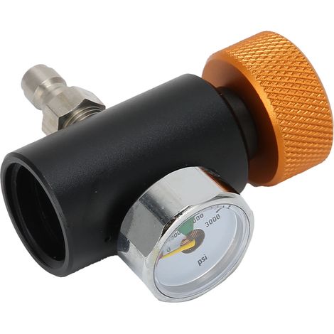 Adaptateur pour bouteille de CO2, valve à soda réglable avec raccord mâle 8 mm et manomètre 3000 psi (1/5)