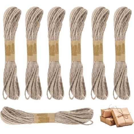 7 Rouleaux String Ficelle Jute 20 M Corde Jute Twine 2 MM Ficelle Jardin Naturel Corde Fine Cordelette Résistant à la Déchirure (1/4)