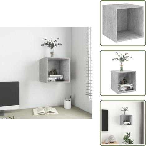 The Living Store Armoire murale Gris béton 37x37x37 cm Bois d’ingénierie - Armoire suspendue (1/5)
