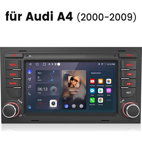 Hexinex Autoradio Android 14 compatible CarPlay 1+32 Go Pour Audi A4 B6 B7 2000-2009 (1/5)