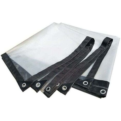 (3x6m) Bâche transparente avec œillets - grande bâche extérieure, résistante au soleil, imperméable, résistante aux intempéries, convient pour les meubles de jardin, les piscines (1/4)