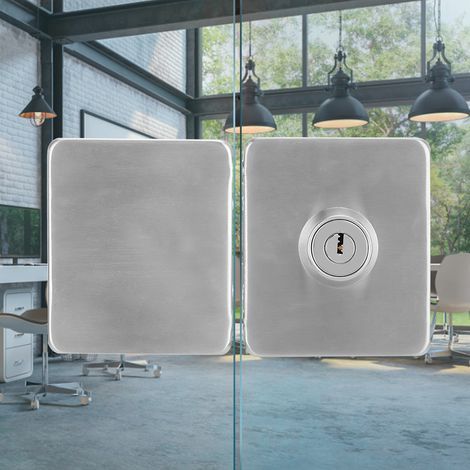 Serrure magnétique pour porte vitrée sans perçage, acier inoxydable, design épuré pour intérieur bureau ou domicile (1/5)