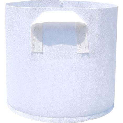 10er-Packung — 30 x 30 cm — Umweltfreundliche und atmungsaktive Pflanzsäcke aus Vliesstoff / Hochbeete (mit Griffen — Weiß) (1/5)