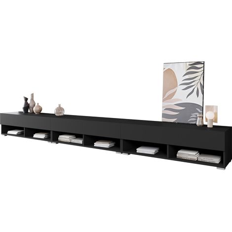 Mueble TV Sarasota 144, Grafito, Número de puertas: 3, Número de cajones: 0, 300x30x33cm, LED (1/5)
