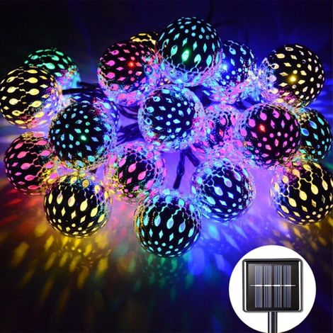 Solar-Lichterkette – 6,5 m, 30 LEDs – Lichterkette im marokkanischen Stil – Geeignet für Terrasse, Garten, Partys und Feste – Bunte Lichter (1/5)