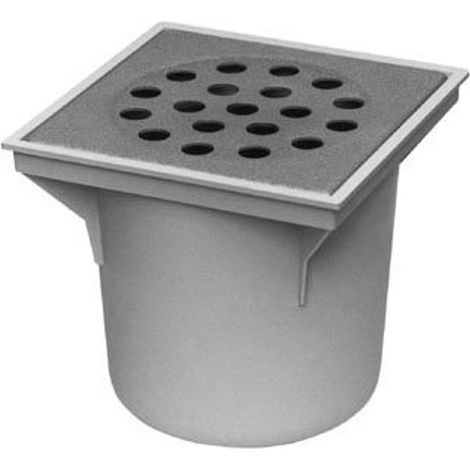 Van den berg Abs siphon de sol avec seau 20x20cm grille en acier inoxydable 75mm (1/3)