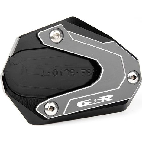 (Gris) Plaque d'extension de béquille latérale CNC pour moto, compatible avec SUZUKI GSR750 gsr750 GSR 750. (1/4)