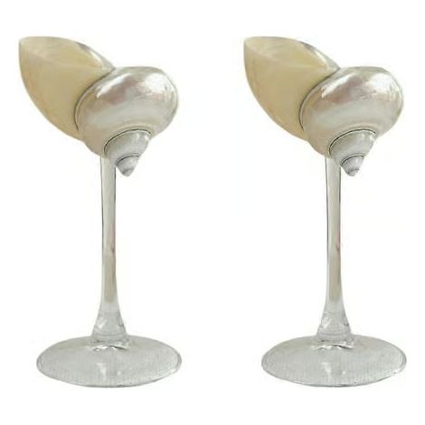 Ensemble de verres coquillage, verres de mariage, coupes conque, verres à martini, verres à cocktail pour anniversaire, mariage, plage, demoiselles d'honneur, fête d'anniversaire (1/4)