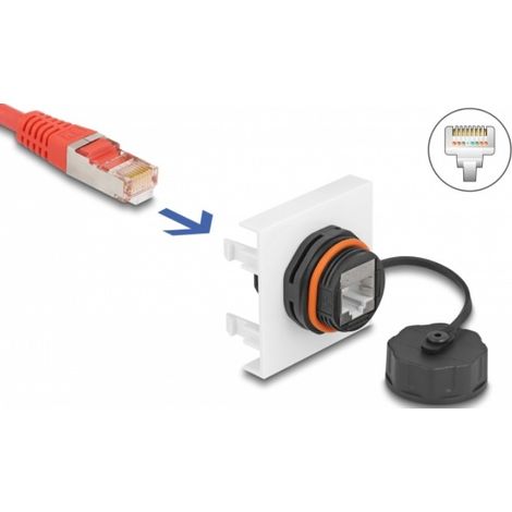 DELOCK MODULE DE RÉSEAU EASY 45, RJ45 CAT.6A, 45 X 45 MM (81411) (1/4)