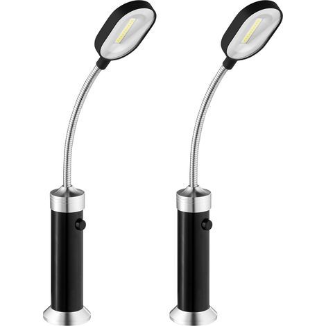 Lampes magnétiques pour barbecue - Lot de 2 lampes LED COB super lumineuses sur piles avec aimants sur la base. (1/5)