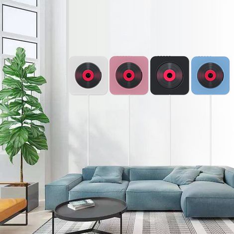 Lecteur CD mural, haut-parleurs Bluetooth, boombox avec télécommande, radio FM, entrée AUX, sortie casque, lecteur de musique USB (1/5)