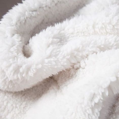 TH Couverture Polaire Sherpa Bleu Marin 130x160cm - Couverture de Lit Double Face Douce et Chaude Plaid Jeté de Canapé Flanelle (1/4)