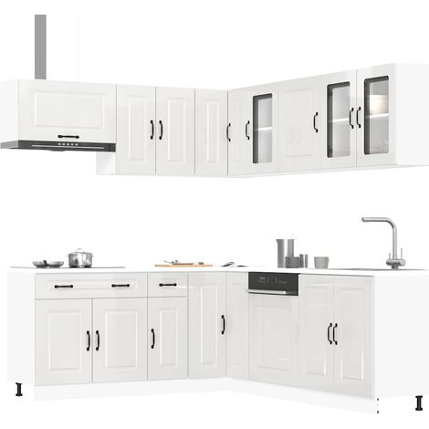 Mueble cocina Kalmar blanco brillo 11 pzas madera contrachapada vidaXL (1/5)