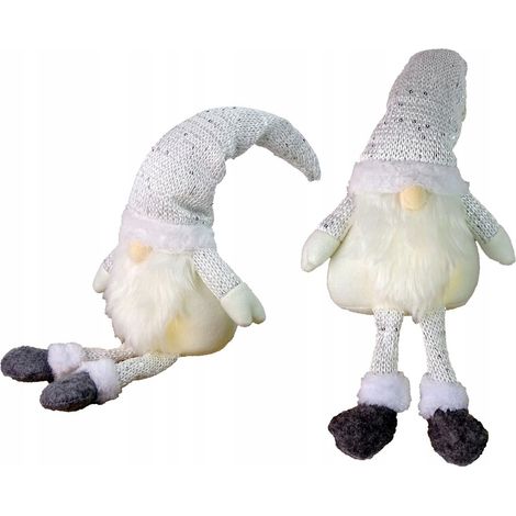 Weihnachtswichtel, 45 cm, leuchtend weiß, mit Wintermütze, Elf (1/5)