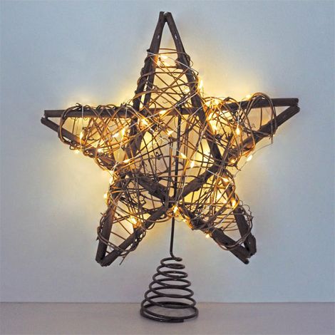 Stella in rattan LED 25 cm Luce calda