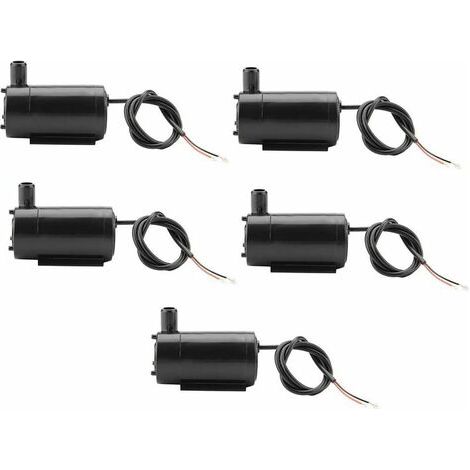 Lot de 5 mini-pompes à eau, 3 W, 220 V CC, 3-5 V, submersibles, en plastique, pour fontaine d'aquarium (1/4)